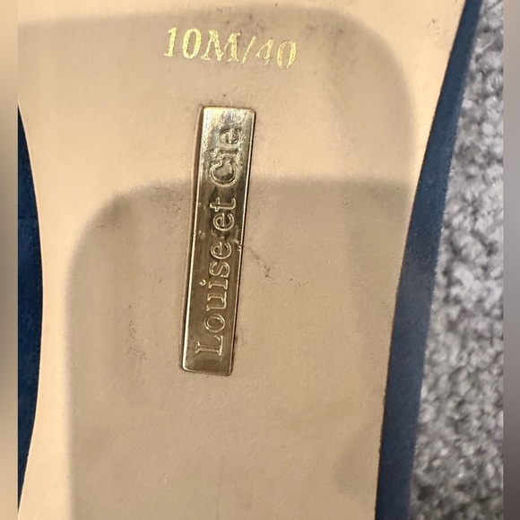 Louise et Cie Blue Suede Flats with Decorative Ornament - Picture 6 of 7